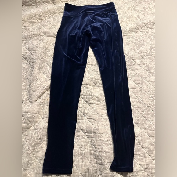 Spanx midnight blue velvet velour pull on stretch support leggings - Picture 2 of 3